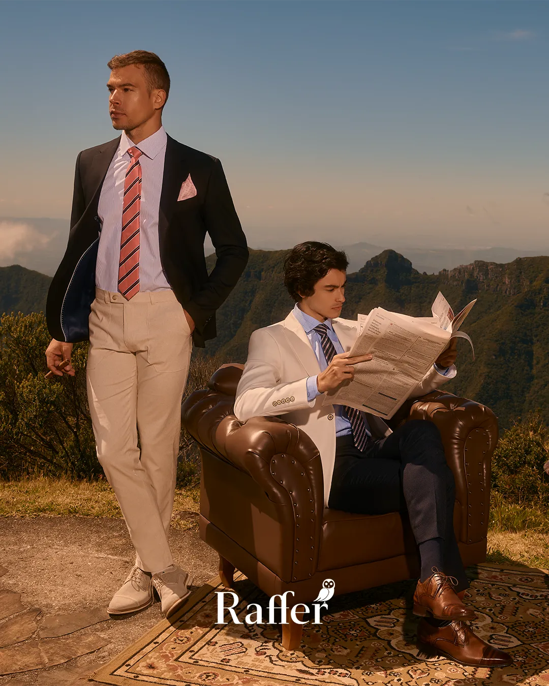 Modelo da coleção, traje social masculino