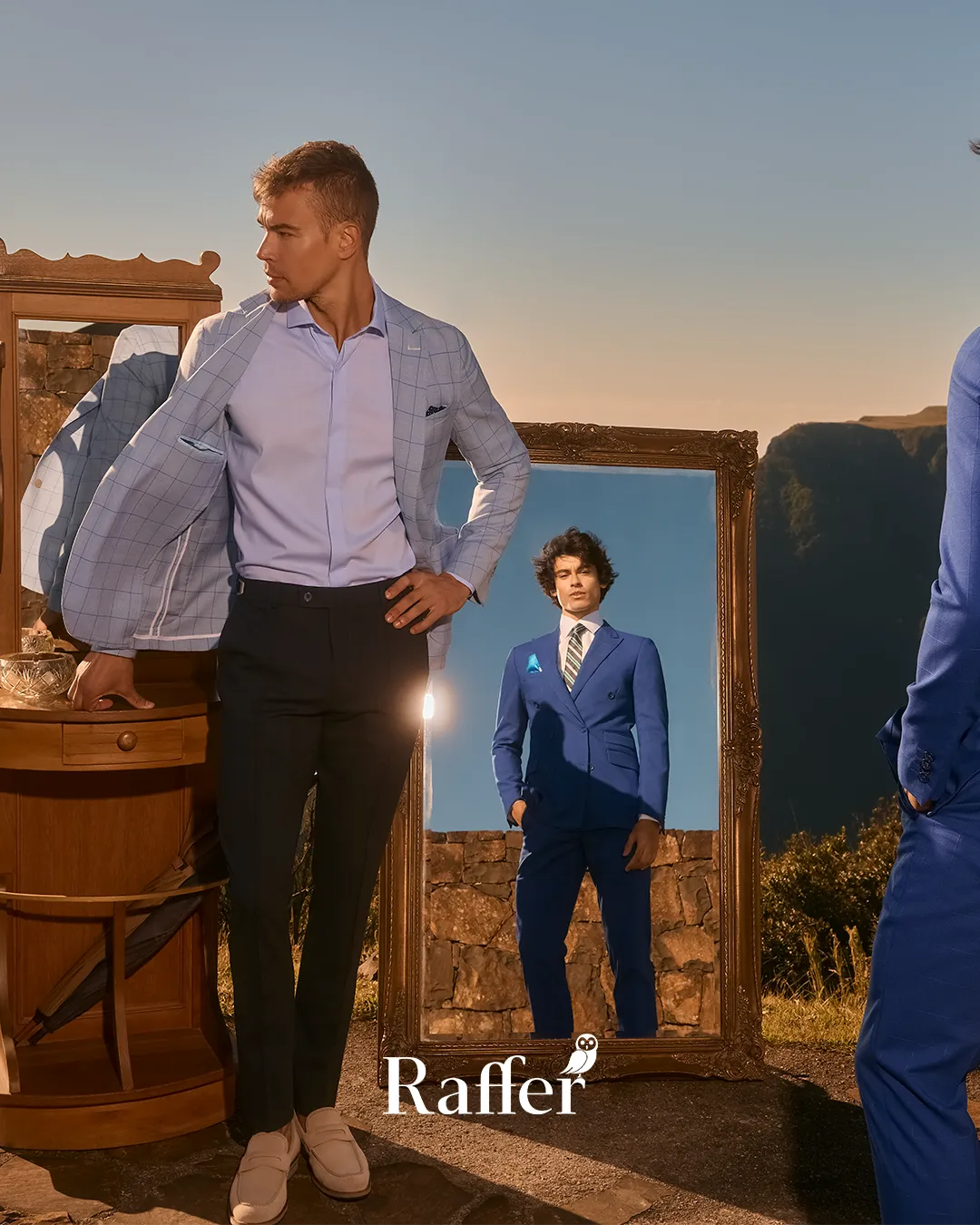 Modelo da coleção, traje social masculino